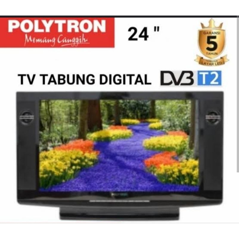 TV tabung Polytron 24" Tanpa setup box digital