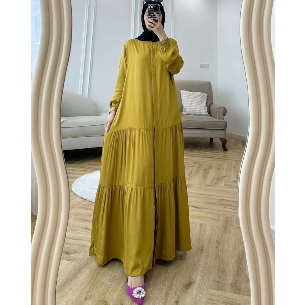 Busana Muslim Wanita Polos Colourfull Edition Mima Dress Matt Rayon Viscose Baju Muslim Jumbo Wanita