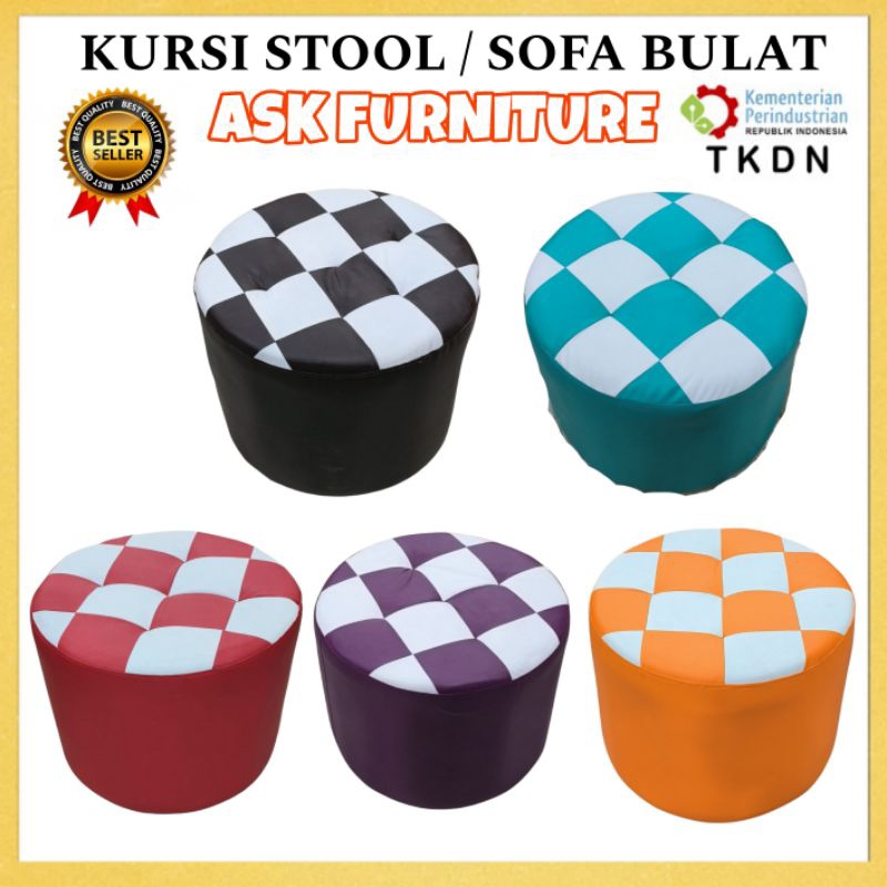 Kursi Sofa Stool bulat / Sofa bulat kombinasi