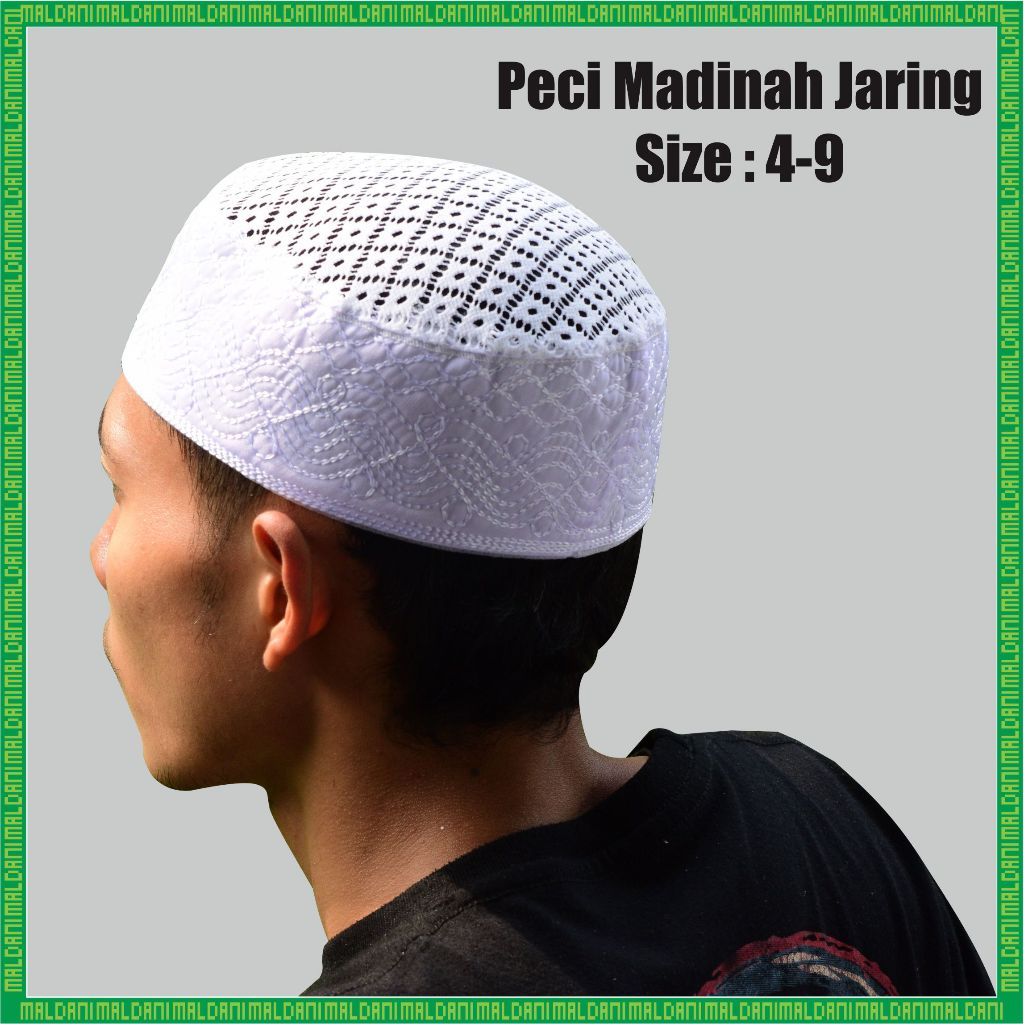 Peci Madinah Jaring Motif Peci Haji Peci Putih oleh oleh Haji