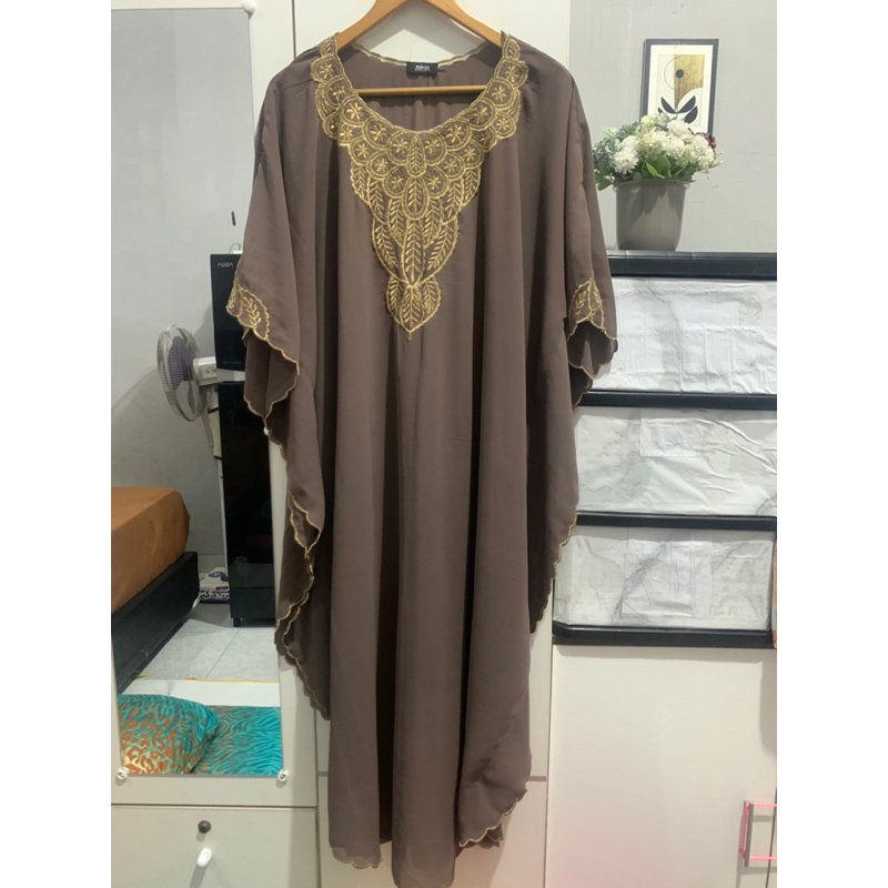 preloved kaftan ceruty babydoll mocca