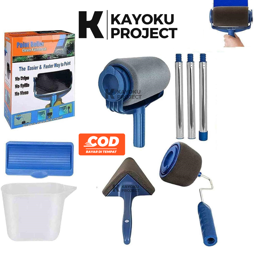 Roll Cat Tembok / Kuas Roller Cat Tembok Paint Runner Pro Roller Kuas Roll Cat Tembok 6 IN 1