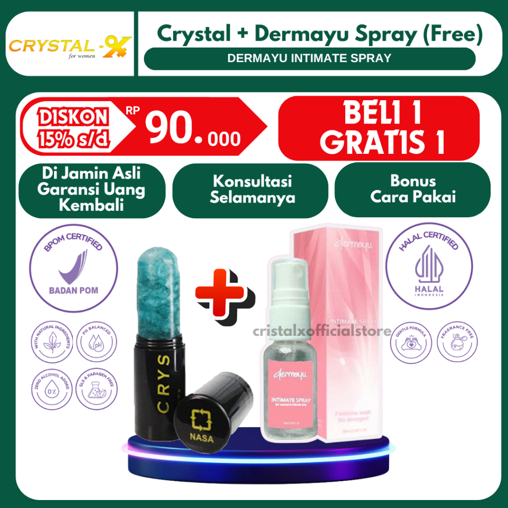 Beli 1 Gratis 1 - Crystal x (Free Dermayu Intimate Spray) Critsal x Kemasan Baru NCX