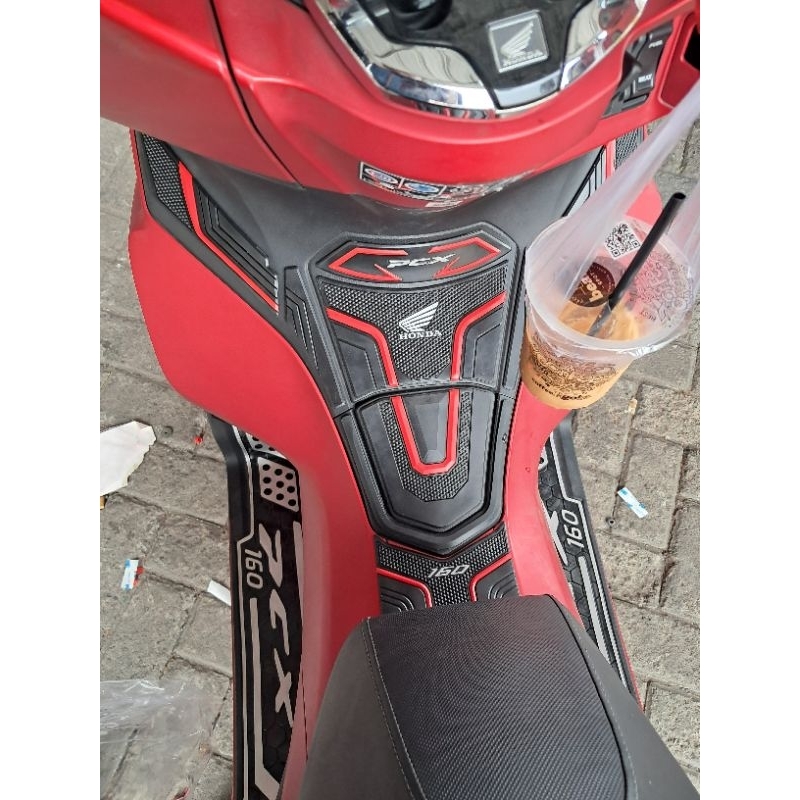 Tankpad PCX 160 karet New Tank Pad Karet Rubber premium PCX 160 Merah Hitam Gold Putih Grey