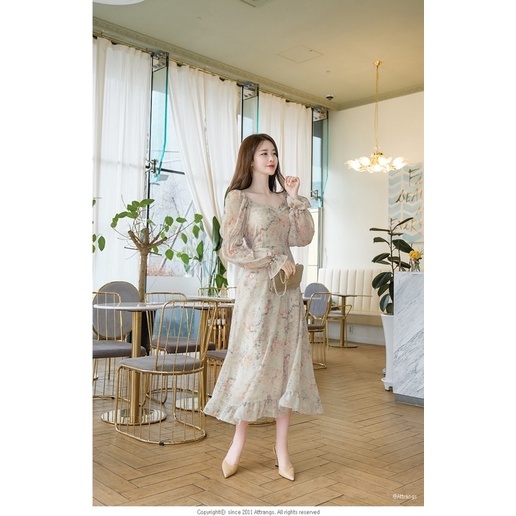 MIDI DRESS PANTAI HIJAB FRIENDLY KOREAN STYLE FLORAL VINTAGE