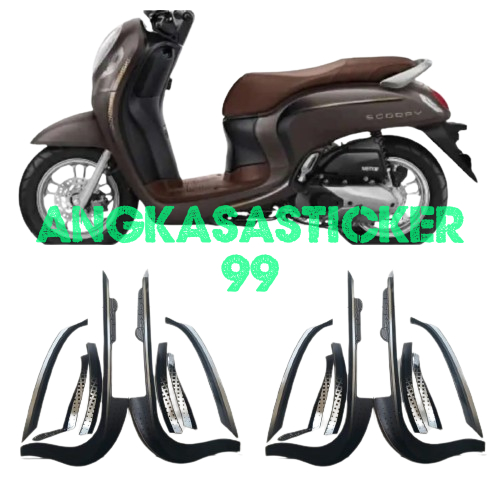 sticker striping body motor scoopy stylish 2022 brown