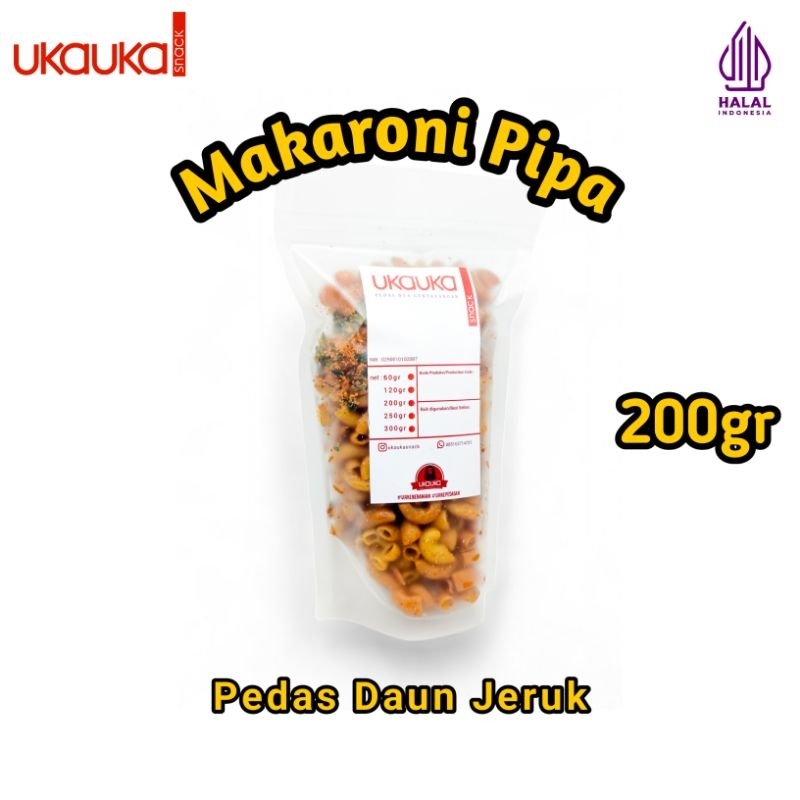 

MAKARONI PEDAS DAUN JERUK 200gr - Ukauka Snack - Food - Cemilan - Pedas