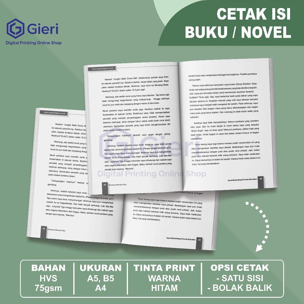 

Gieri - Cetak Buku / Jasa Print Hitam Putih / Fotocopy Paper