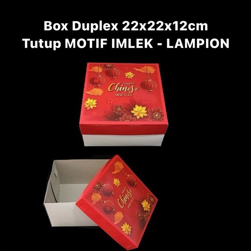 

( 5 pcs ) Box Packaging Kue Tart Hampers Imlek Dus Ukuran 22x22x12 cm Muat 4 Toples Dessert HT112