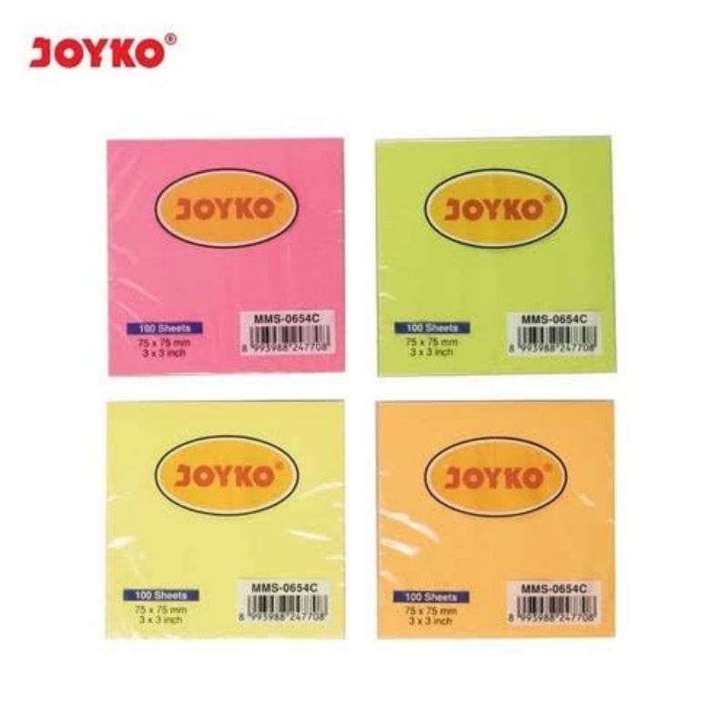 

MEMO STICK MMS-654C JOYKO 75X75MM 100 LBR / STICKY NOTE JOYKO