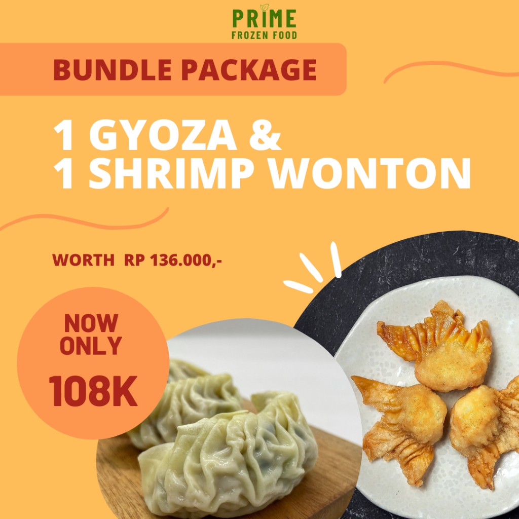 

BUNDLE PACKAGE GYOZA AYAM + WONTON UDANG MURAH HOMEMADE