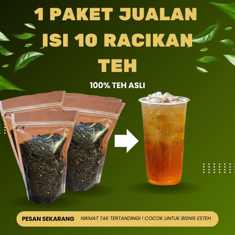 

1 PAKET JUALAN ISI 10 Teh Racik Asli Boyolali Cocok Untuk Jualan Es Teh Jumbo Enak,manis dan kental