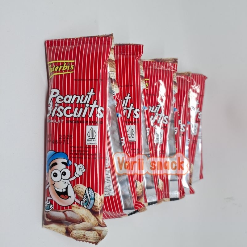 

Interbis Peanut Biskuit Dengan Cream Kacang 1 Renceng 10 pcs