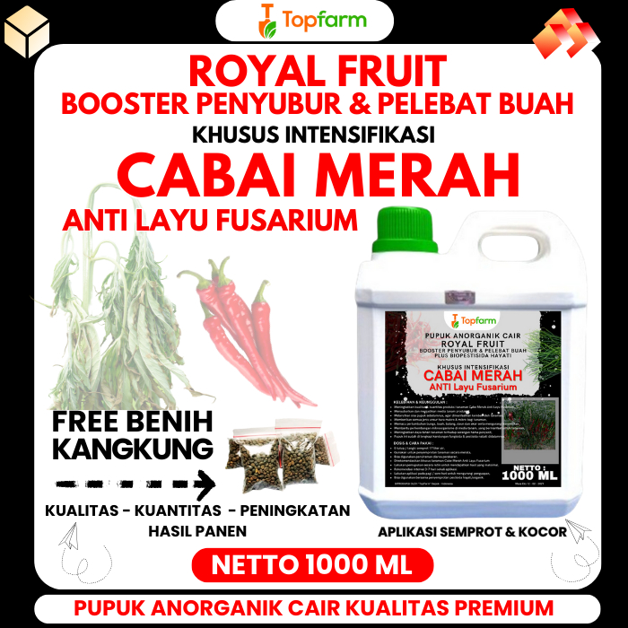 Pupuk Topfarm / Pupuk Cabe Merah Anti Layu Fusarium / Obat Mati Layu Untuk Tanaman Cabe / Obat Anti 