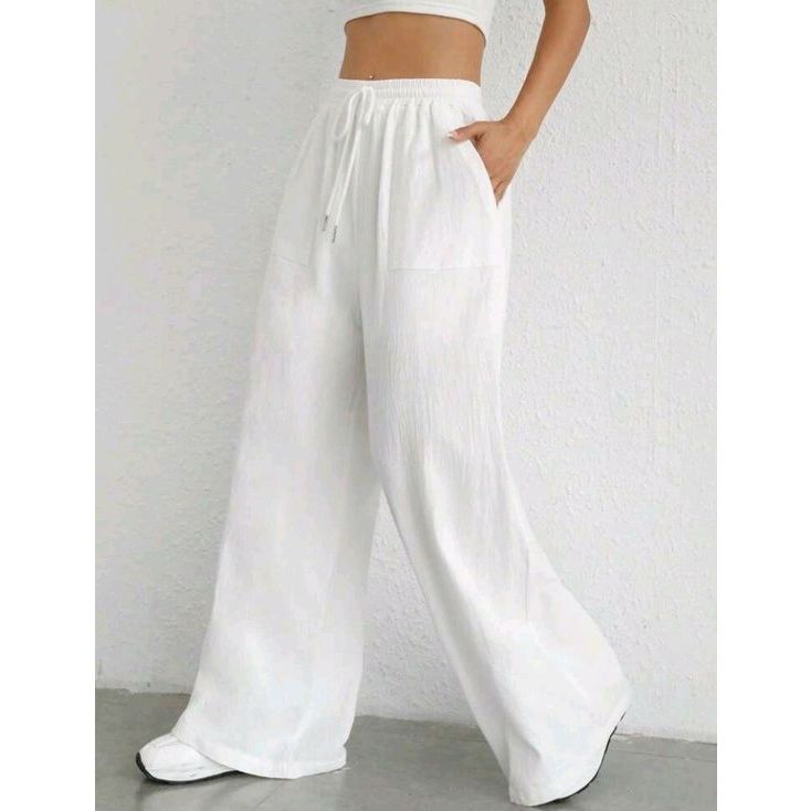 celana kulot rami linen premium kulot highwaist linen terkini celana wanita kulot casual