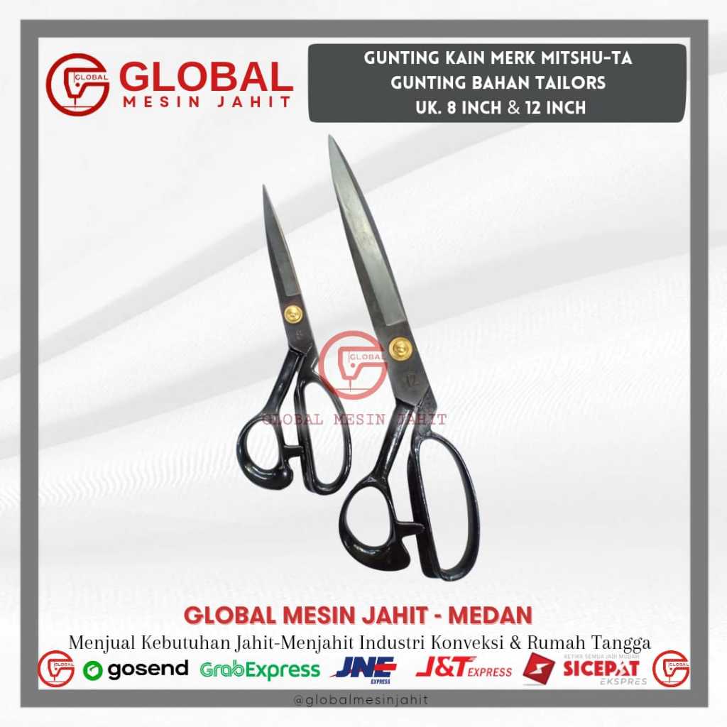 

GUNTING KAIN MERK MITSHU-TA / TAILOR SHEARS UK. 8 INCH & 12 INCH