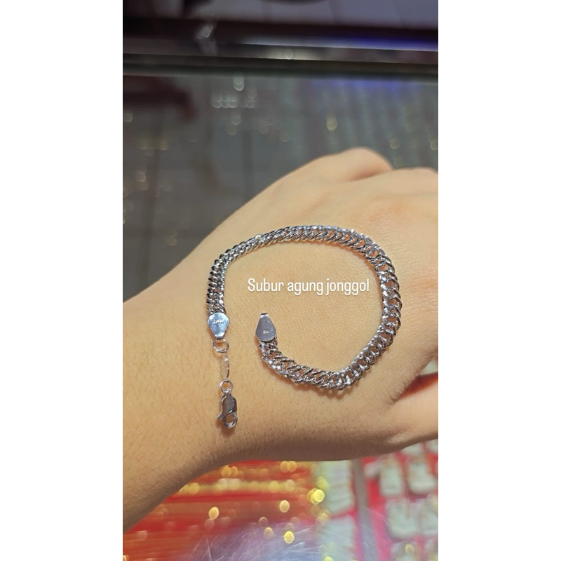 Gelang sisik naga gepeng 8k mas putih