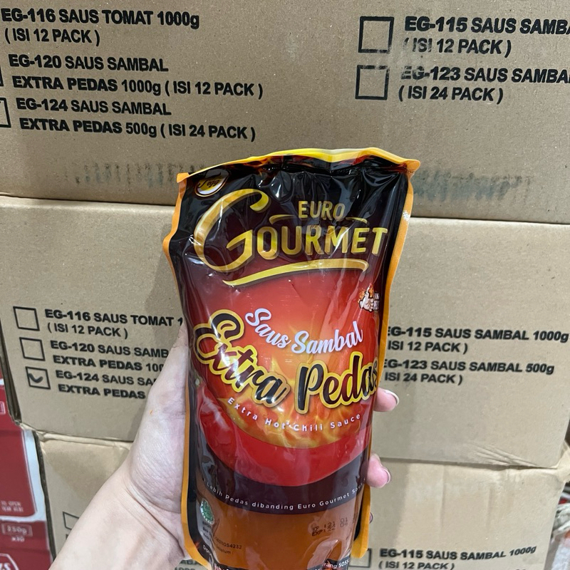 

EURO GOURMET Extra Pedas 500gr 1Karton 1 Dus 24pcs