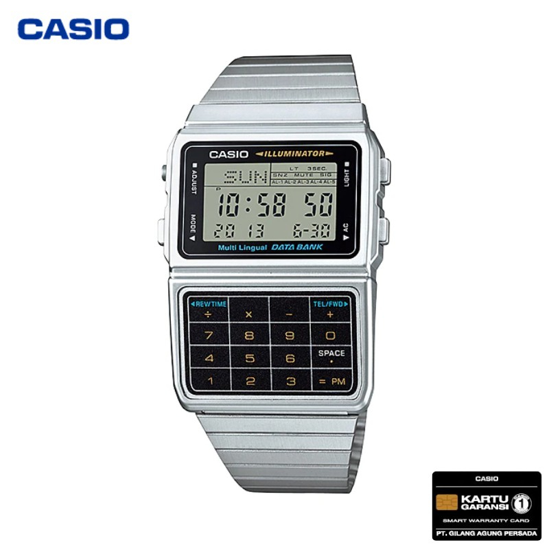 JAM TANGAN CASIO DATABANK DBC-611-1 / DBC611 CALCULATOR DTABANK CASIO ORIGINAL