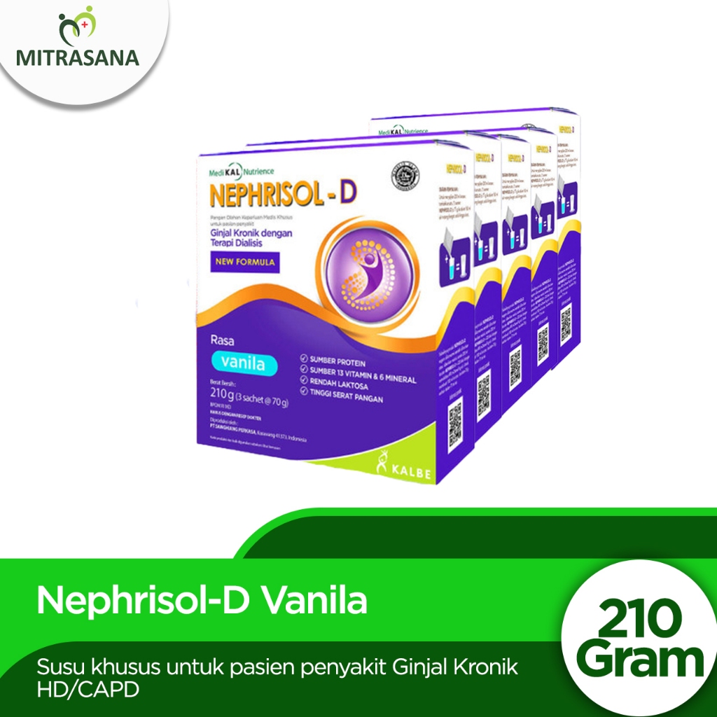 

Bundle 5 Box Nephrisol D - Nutrisi Tinggi Protein Pasien Gagal Ginjal