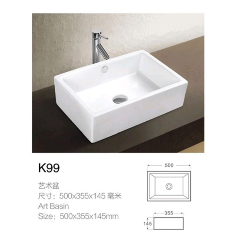 wastafel cuci tangan keramik artistik