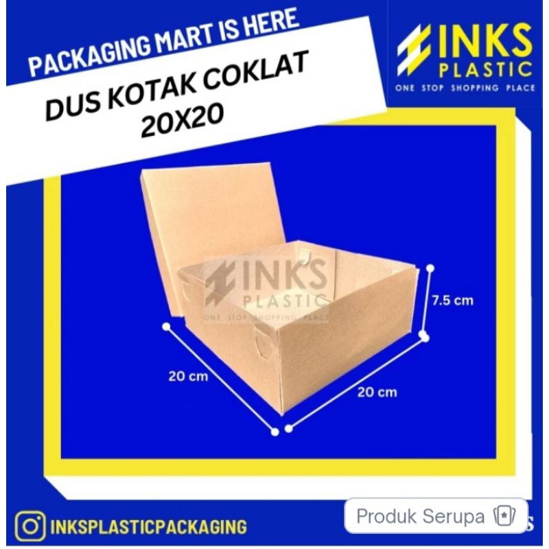 

DUS KOTAK 20X20 DUS KOTAK NASI KATERING SNACK KUE (25 PCS)