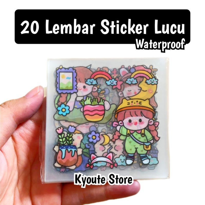 

20 Lembar Sticker Anak Dekorasi Lucu Waterproof Tahan Air