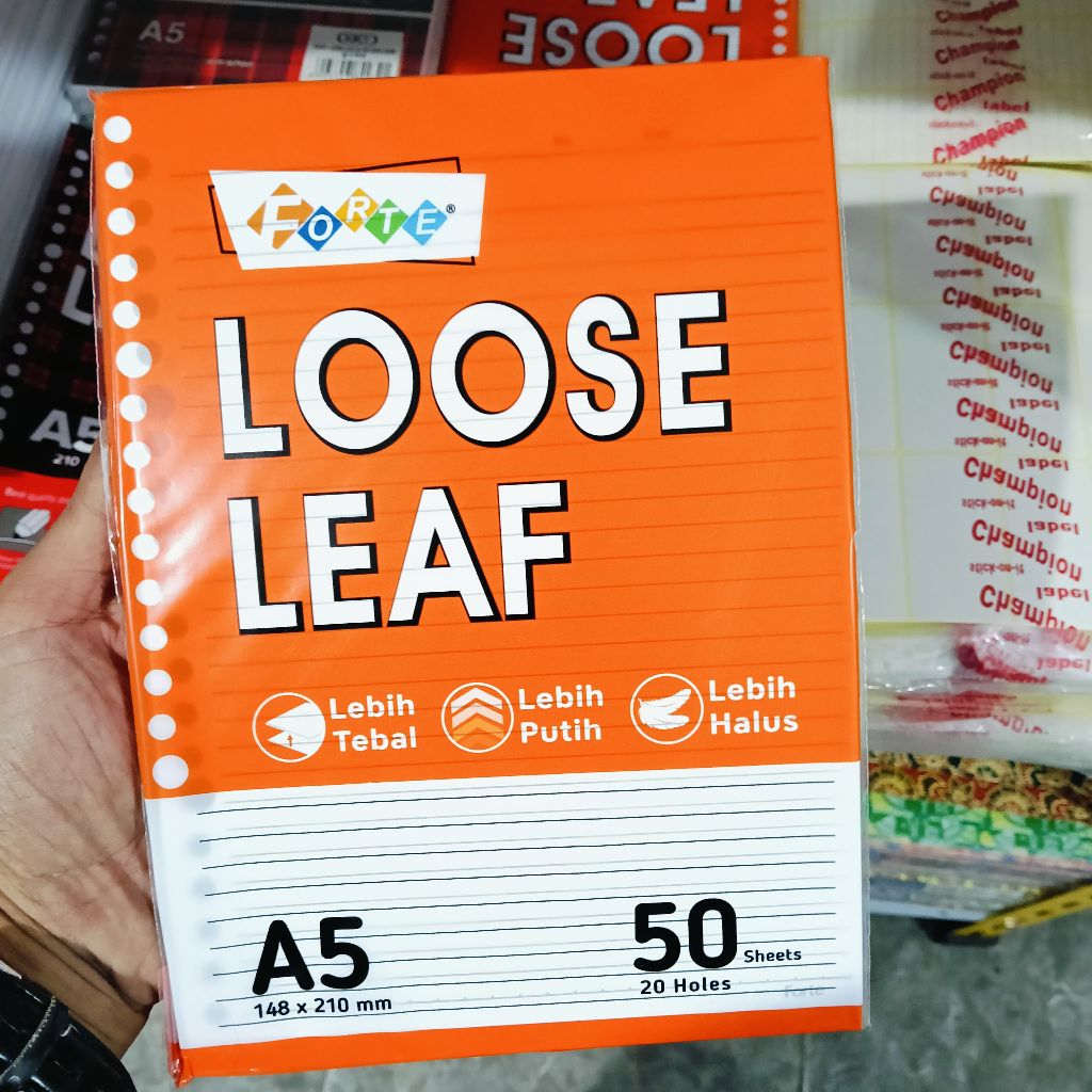 

Forte Loose leaf isi binder ring big boss A5 putih 50 lembar
