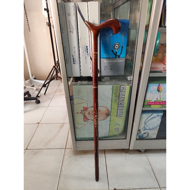 JUAL Tongkat Kayu Jati / Tongkat Kaki 1 Kayu