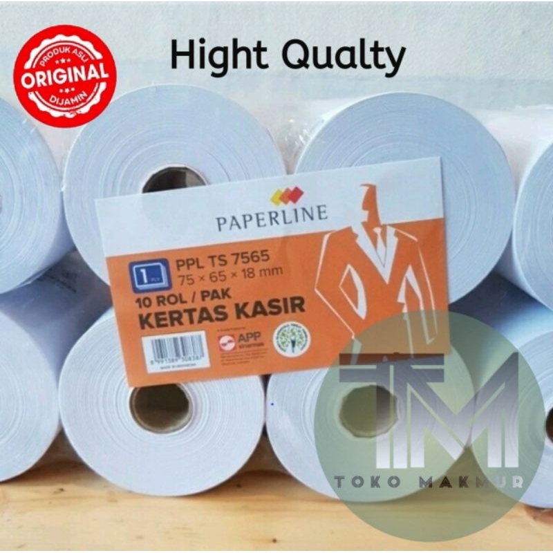 

KERTAS KASIR PAPERLINE 1 PLY ( 75 ML X 65 ML X 18 ML )