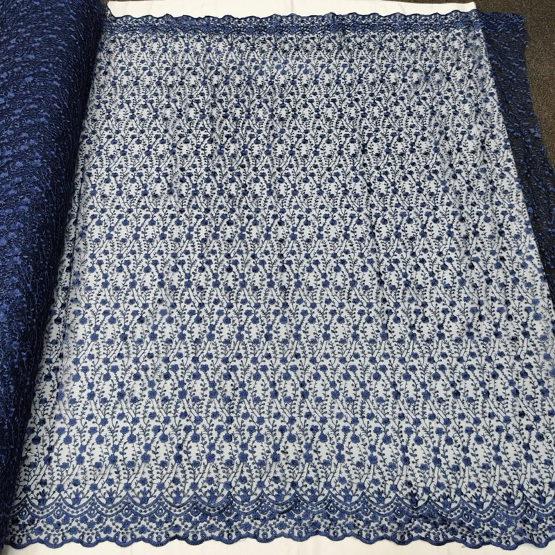 (COD) Kain Tulle Bordir Pinggir Premium | Full Bordir | Kebaya Modern | Kain Meteran