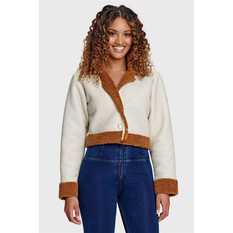Freddy Jacket Cropped Faux shearling napa Wanita Women Branded Original