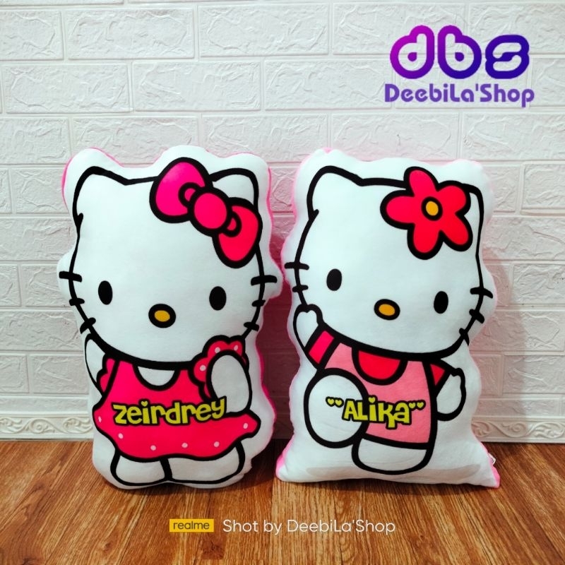 BONEKA BANTAL HELLO KITTY MELODY KUROMI CINNAMOROLL CUSTOM NAMA / BONEKA HELLO KITTY PRINTING CUSTOM