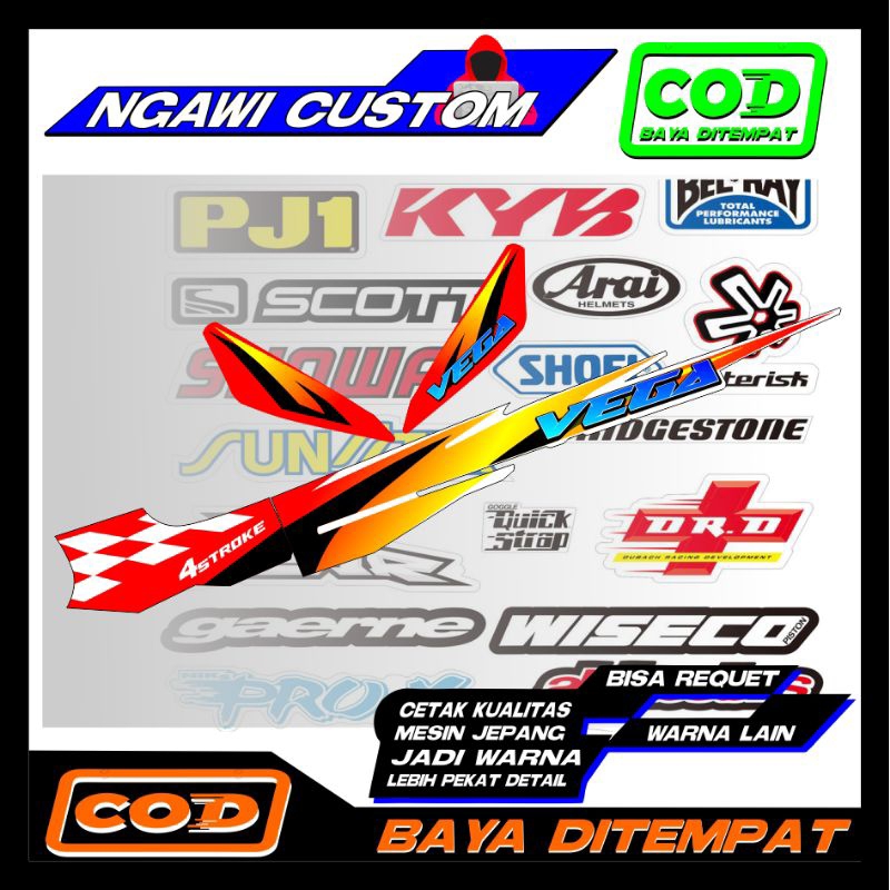 Striping Yamaha Vega lama terbaru custom
