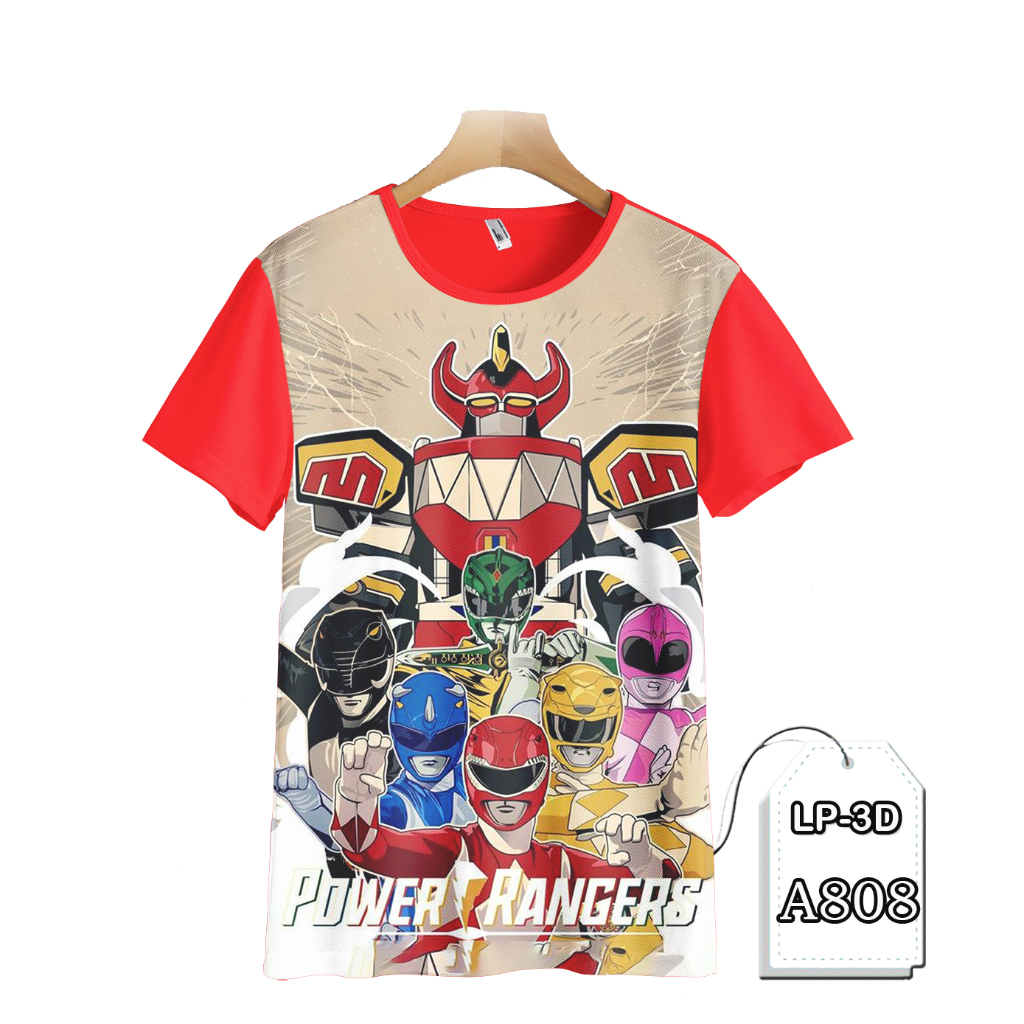 Kaos Power Rangers Baju Anak Mighty Morphin Power Rangers Serial TV Animasi LP3D-A808