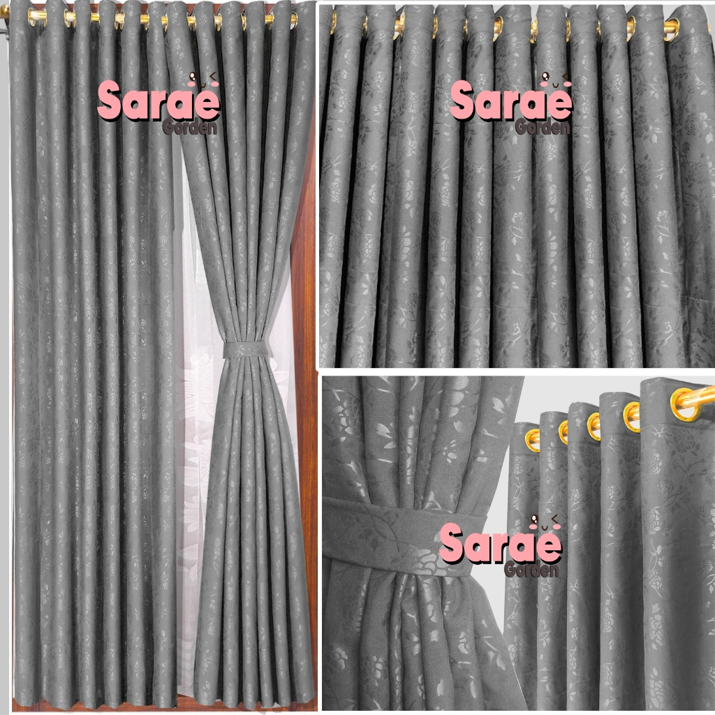 Tirai Pintu Dan Jendela Polos Emboss Murah - Gorden Jendela - Hordeng Pintu - Korden - Tirai -