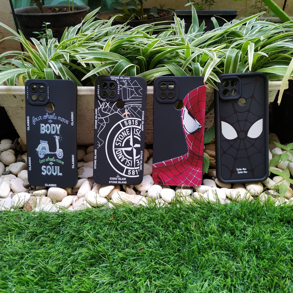 Kesing Oppo a15 A15s CPH2179 CPH2185 Softcase Silikon Gambar spiderman vespa Silicone Cesing Cover C