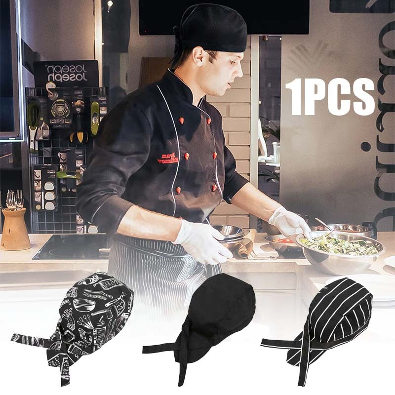 Topi Chef Jepang/Topi Chef Pria/Topi Masak Koki Perempuan/Topi Pirate Chef/Topi Chef Ikat