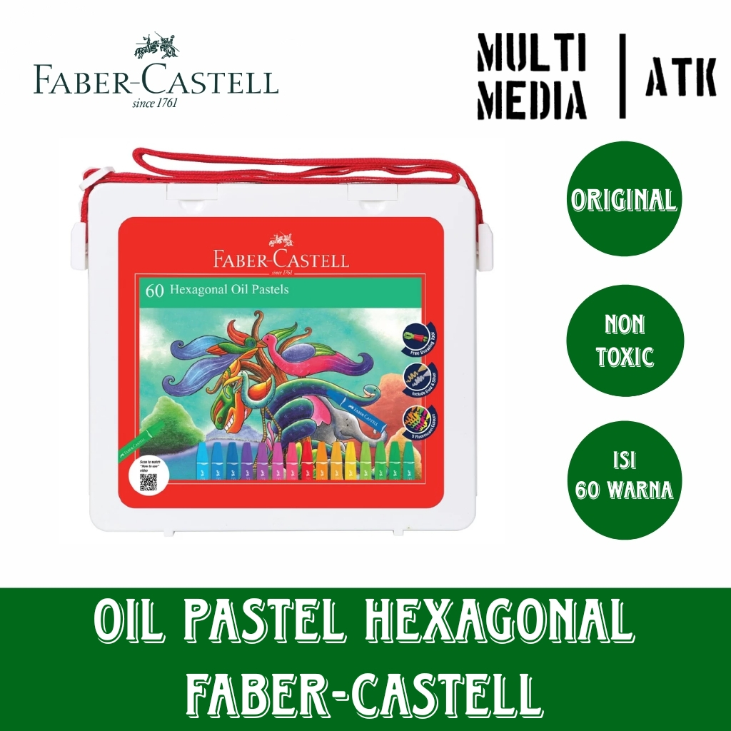 

FABER-CASTELL 60 HEXAGONAL OIL PASTEL / CRAYON KRAYON 60 WARNA