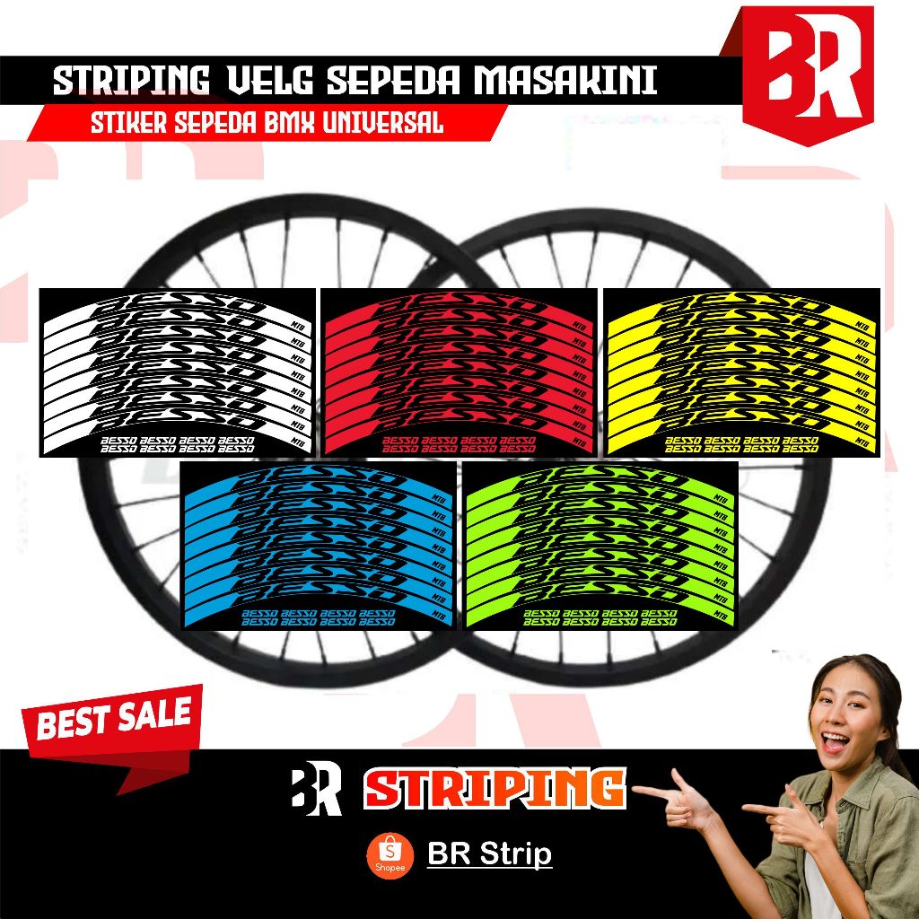 NEW stiker velg sepeda MTB 24 26 decal glossy lentur anti air