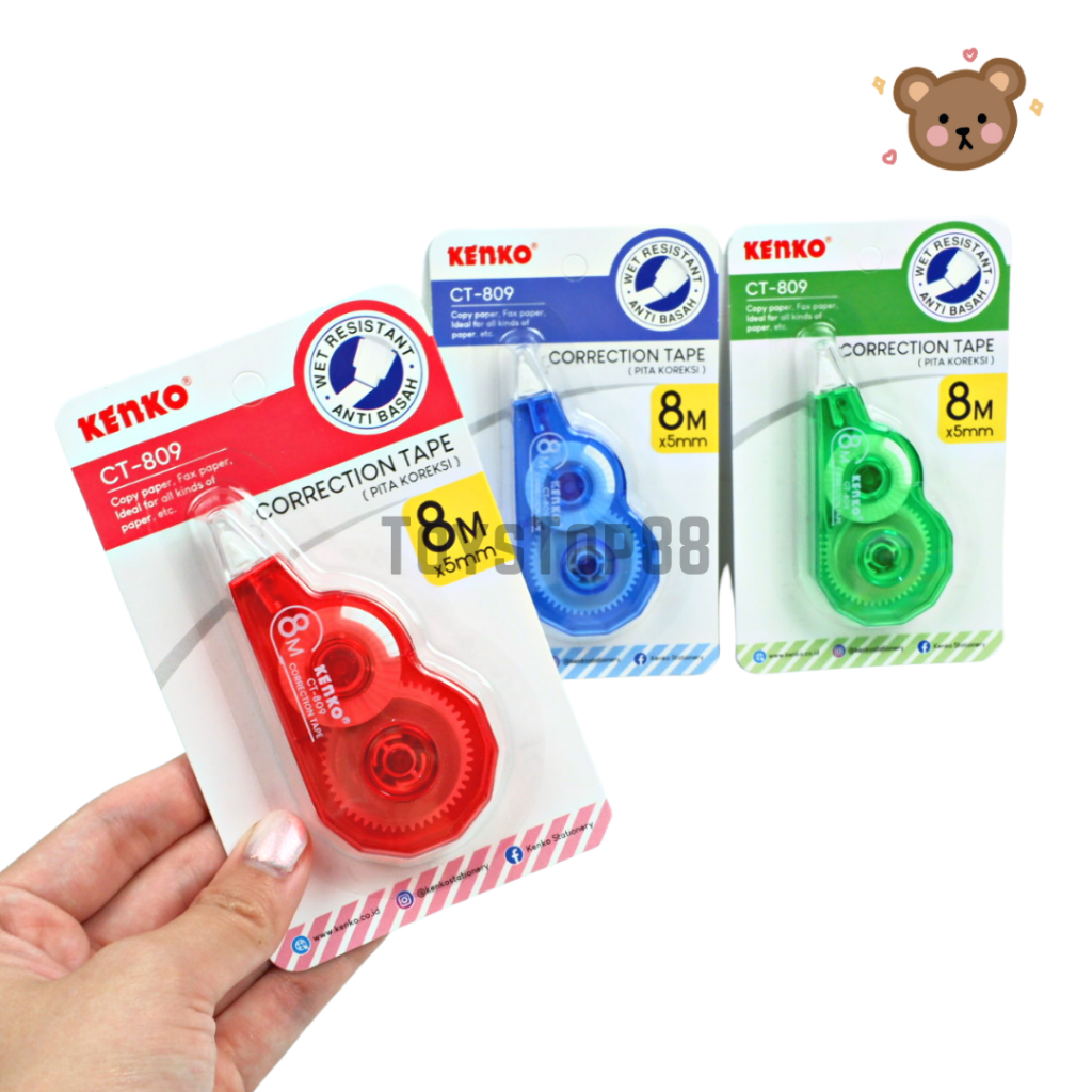

Correction Tape Kenko CT-809 - Tipex Kertas Roll Ecer - Pita Koreksi 8 Meter