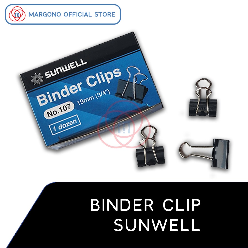 

Sunwell Binder Clip / Penjepit Kertas No. 107 / 155 (Kecil / Besar) - per pack