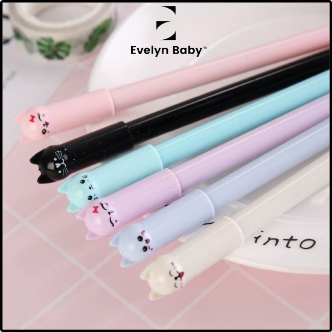 

Pulpen Karakter Kartun Meow Lucu Pena Stationary Cair Gel evlyn