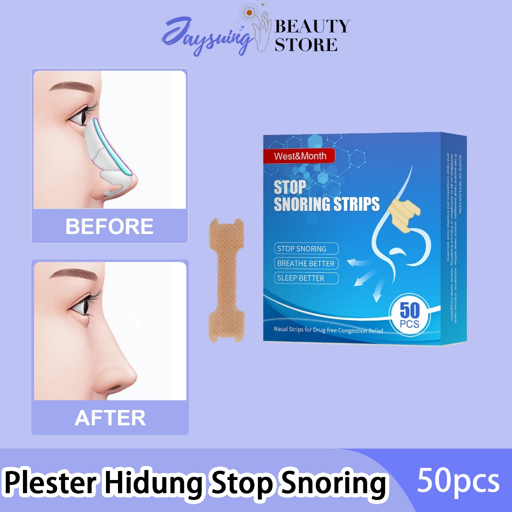 Plester Hidung Stop Snoring Strips 50pcs Lendir Hidung Nasal Strips Anti Snore Plester Hidung Tersum