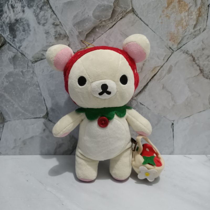 Boneka Korilakkuma Rilakkuma Strawberry Original San-X Rilakkuma Store
