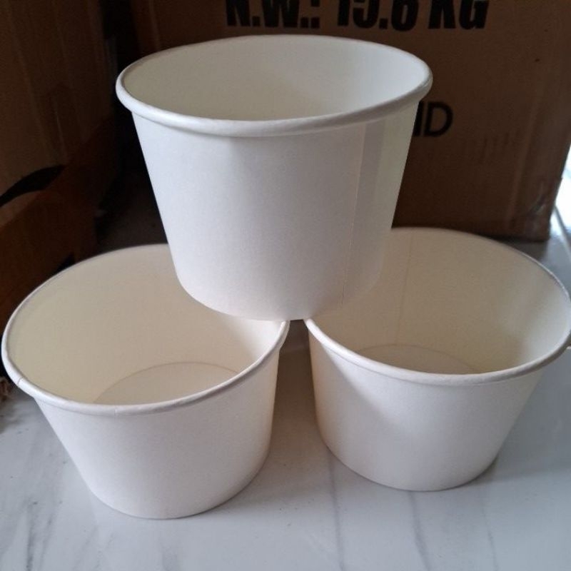 Paper Bowl 360ml 500ml 650ml 800ml | Paper bowl + Tutup Mangkok kertas nasi