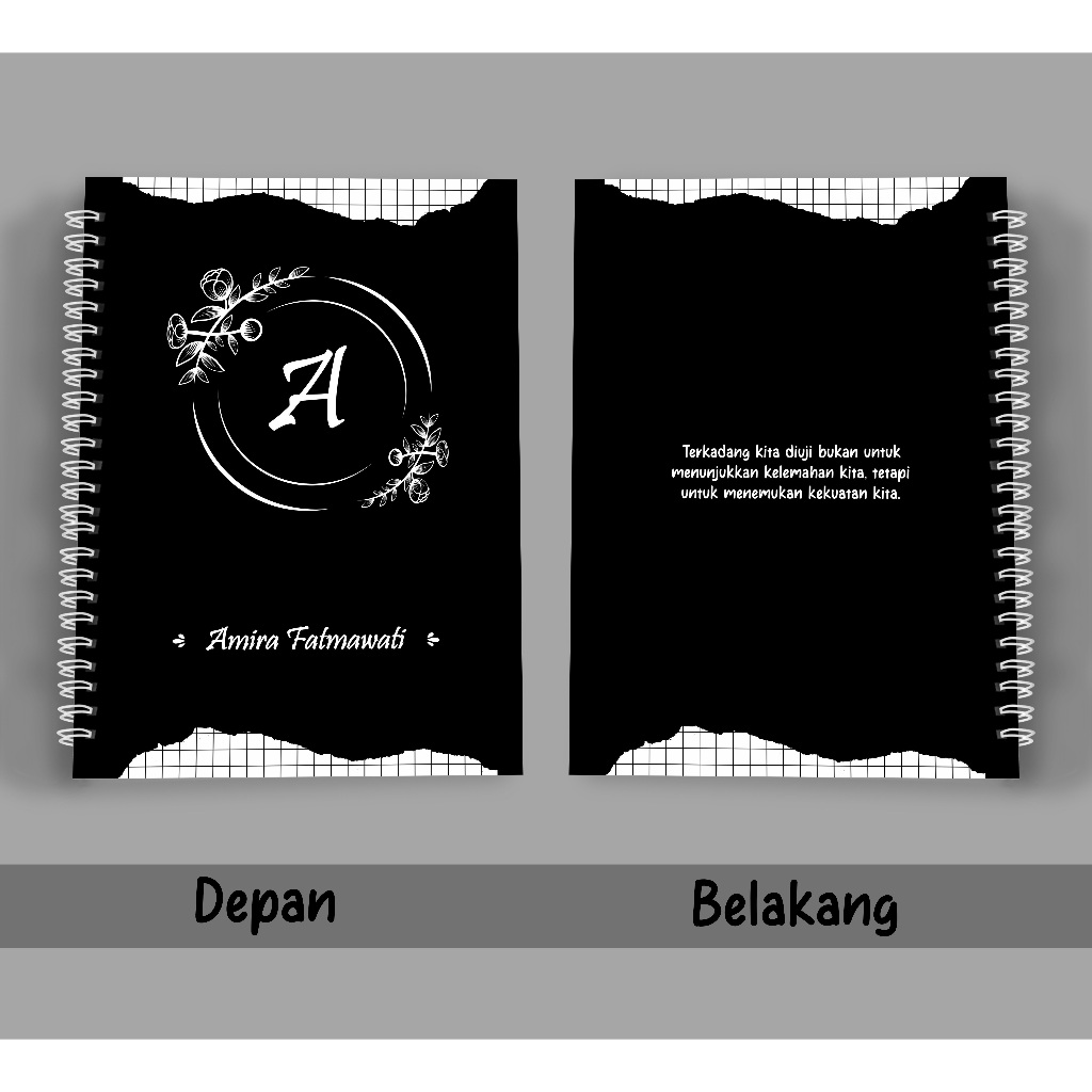 

Buku Catatan Notebook Hardcover ring/spiral inisial
