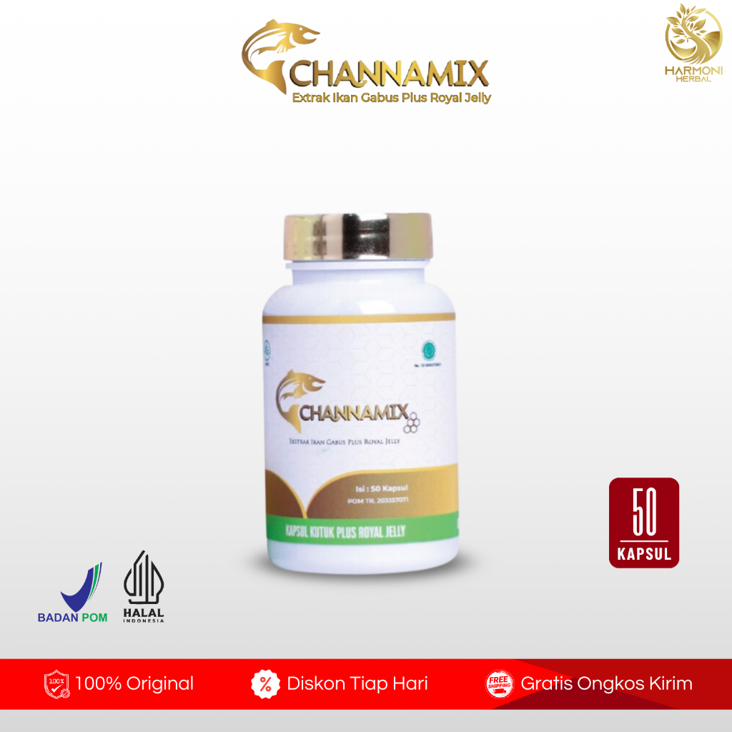 Channamix Kapsul Kutuk Albumin Ekstrak Ikan Gabus