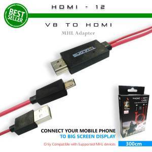 Kabel MHL Micro USB 11 pin to HDMI / kabel dari HP ke TV 1080p HD