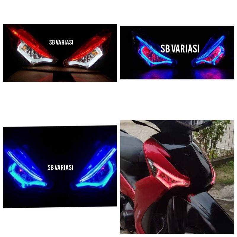 Custom lampu alis sein running drl 2 mode supra x125 batman new tahun 2007-2013